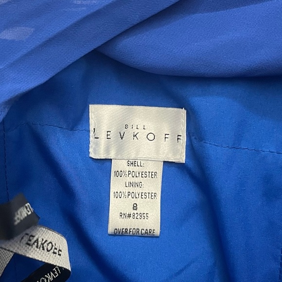 Bill Levkoff Blue One Shoulder Pleated Maxi Dress - Picture 6 of 6